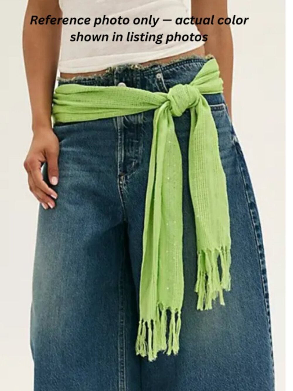 NWT Free People Mystic Metallic Wrap Belt in Ivory